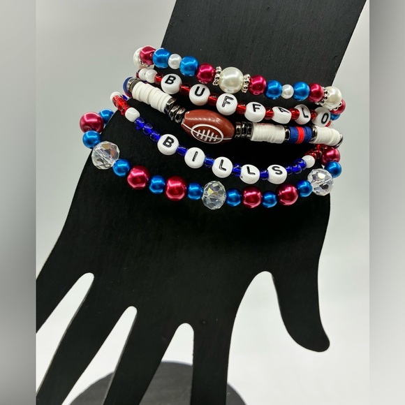 Buffalo Bills Beaded Bracelet Set - Picture 2 of 3